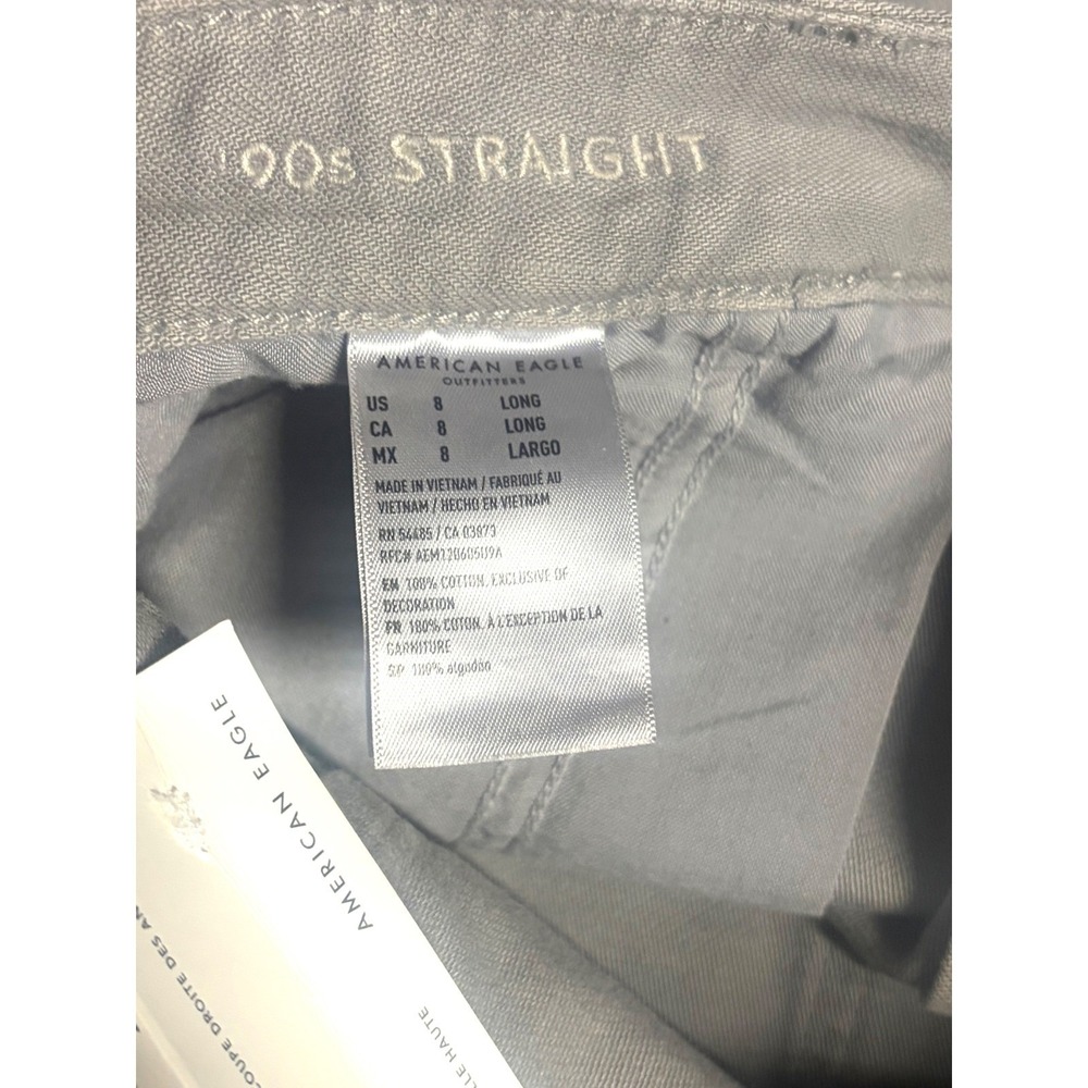 American Eagle 90s Straight Carpenter Pants Grey High Rise Utility Womens 8 Long - Picture 6 of 6
